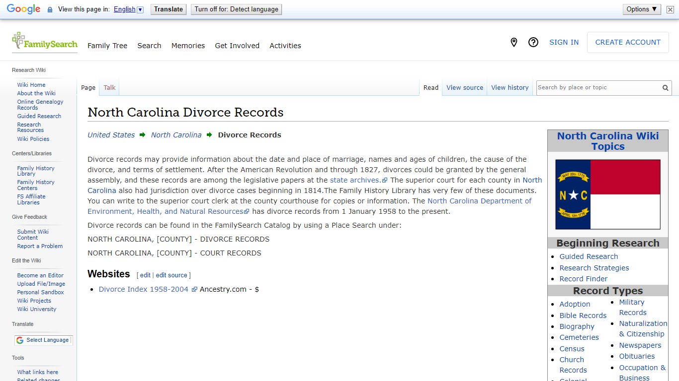 North Carolina Divorce Records • FamilySearch